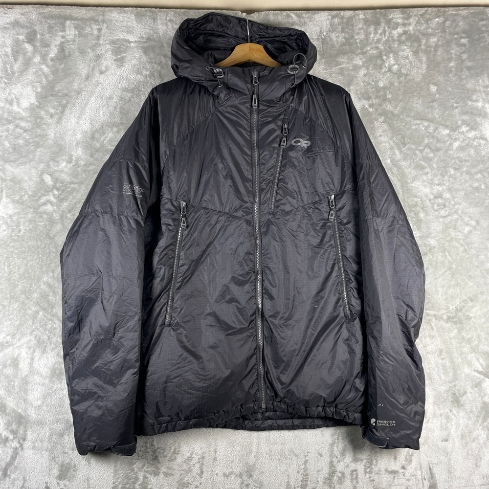 Outdoor Research Floodlight Jacket Men Large Black Down Pertex Shield+